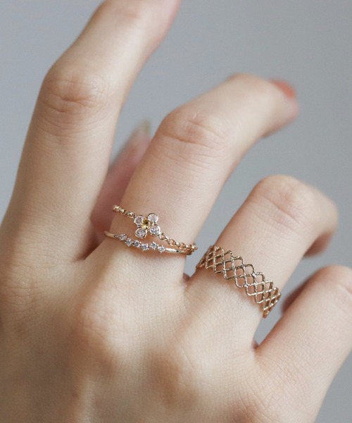 cui-cui（キュイキュイ） 指輪 リング フラワー チェーンリング