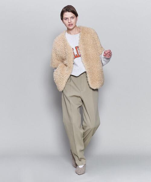 6 アウター 「6(ROKU)」フェイクファー ショートスリーブ ジャケット