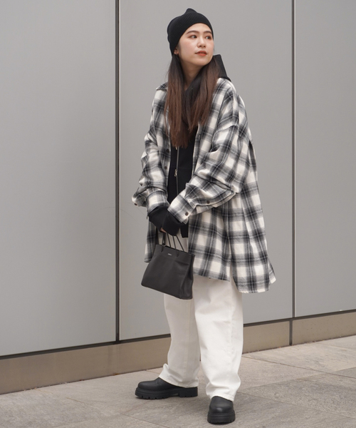 シャツ ブラウス 「PROVOKE/プロヴォーク」Oversized check Shirt