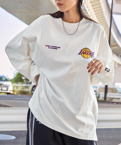 NBA tシャツ NBA/エヌビーエー 別注 ダブルロゴ刺繍ビッグシルエット