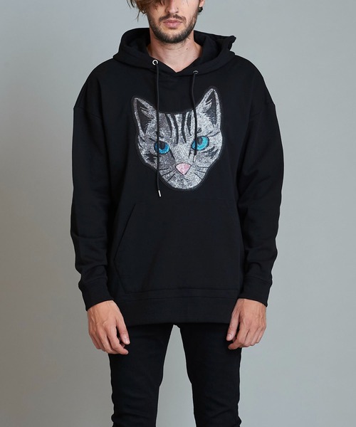 NO ID.（ノーアイディー） パーカー 「NO ID.」CAT Sequin Big Parka