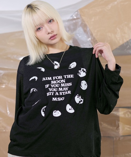 tシャツ グラフィックシアーロングTシャツ Y2K メンズ レディース