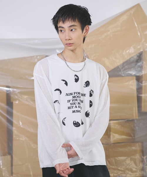 tシャツ グラフィックシアーロングTシャツ Y2K メンズ レディース