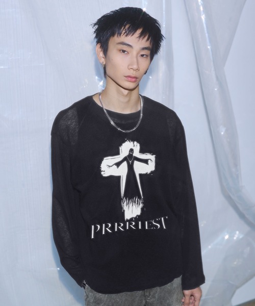 tシャツ グラフィックシアーロングTシャツ Y2K メンズ レディース