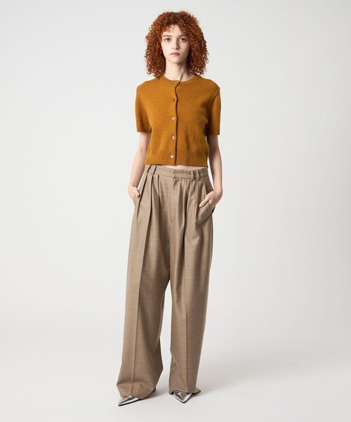 6 パンツ 「6(ROKU)」ウール タック パンツ 25FW レディース