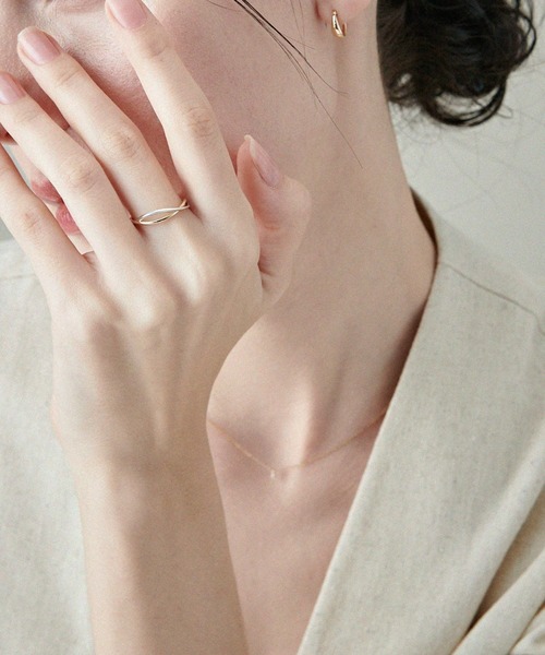 ete（エテ） 指輪 リング 「レイヤード」 K10YG クロス バイカラー