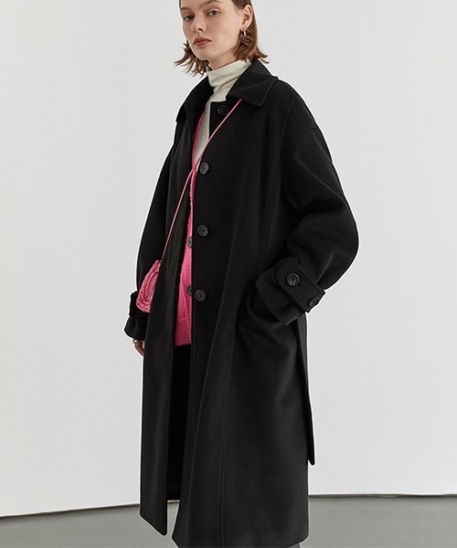 Fano Studios」 ステンカラーコート X-SMALL ブラック レディース