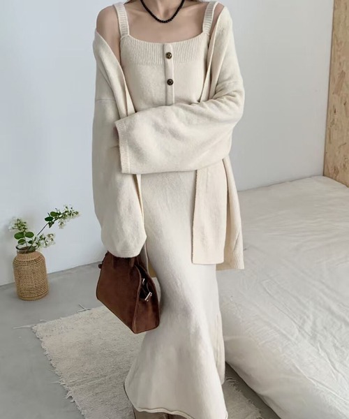 カーディガン セットアップ ニットカーディガン・キャミソール