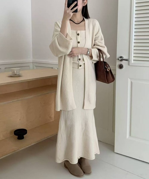 カーディガン セットアップ ニットカーディガン・キャミソール