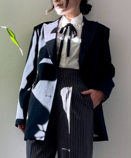 Sov. ジャケット テーラードジャケット サテンラペルタキシード