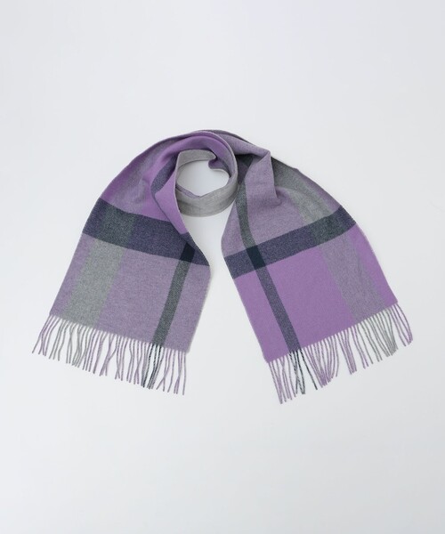 SHIPS（シップス） マフラー SHIPS: チェック カシミヤ ダブルフェイス