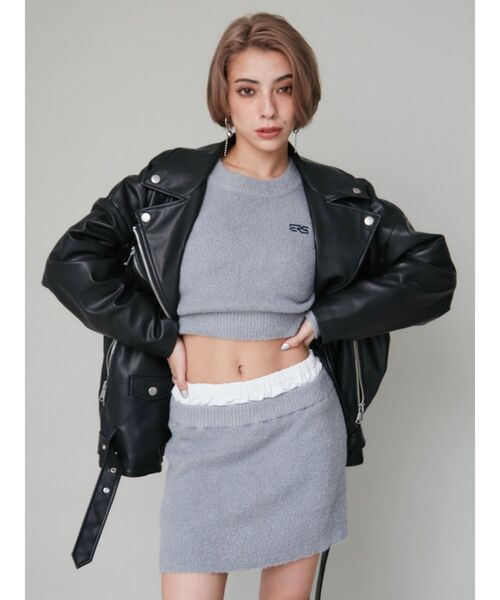 EVRIS（エヴリス） レザージャケット ライダース ルーズシルエット