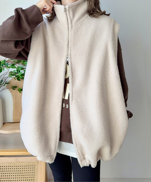 Cura Closet ベスト ジレ 「ema.217 select」ダブルジップボアベスト