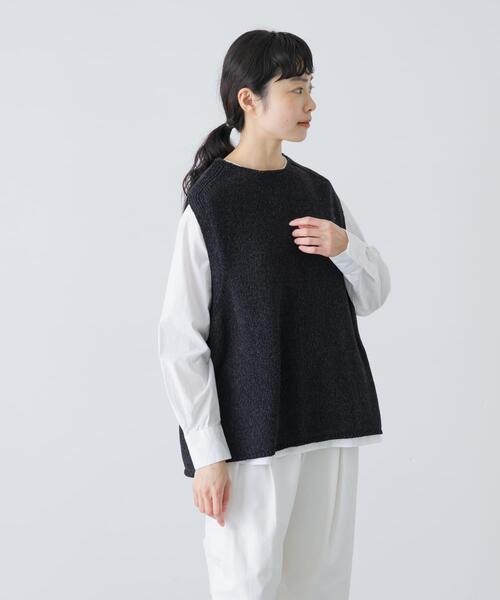 かぐれ ベスト ジレ テープヤーンニットベスト レディース : ZOZOTOWN
