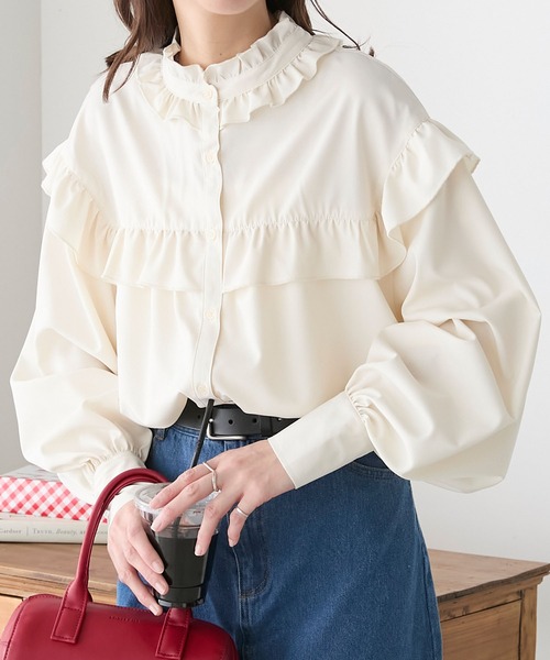 BONLECILL（ボンルシール） ブラウス シャツ 2way ボリュームスリーブ