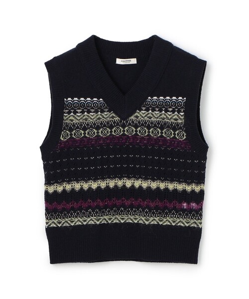 MACPHEE（マカフィー） ベスト ジレ フェアアイル Vネックベスト