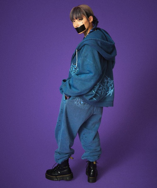 GALFY（ガルフィー） パーカー GALFY-染め染めわんちゃんボロボロ