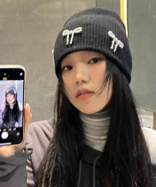 KOM（ドットコム） ニット帽 ニットキャップ A'GEM/9 × .kom「.KOM