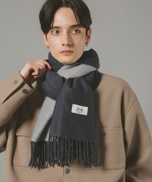 RAGEBLUE（レイジブルー） マフラー 「WASHABLE」REVERSIBLE CASHMERE