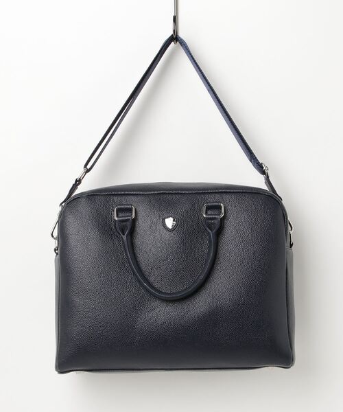 美品 ヴェルサーチ レザー ビジネスバッグ ロゴ型押し ファスナー