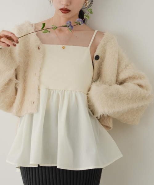 hinari（ヒナリ） キャミソール リブフリルキャミ : ZOZOTOWN Yahoo!店