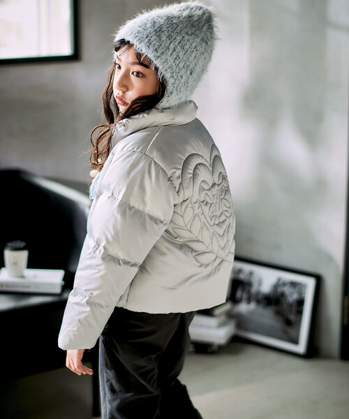 nexchic（ネクシック） ダウン アウター ハートロゴタフタダウン(110