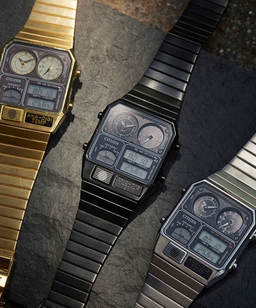 RECORD LABEL 腕時計 レコードレーベル ANA-DIGI TEMP アナデジテンプ