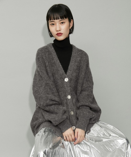 ADAM ET ROPE'（アダムエロペ） カーディガン 「WEB限定」ダブルモヘヤ