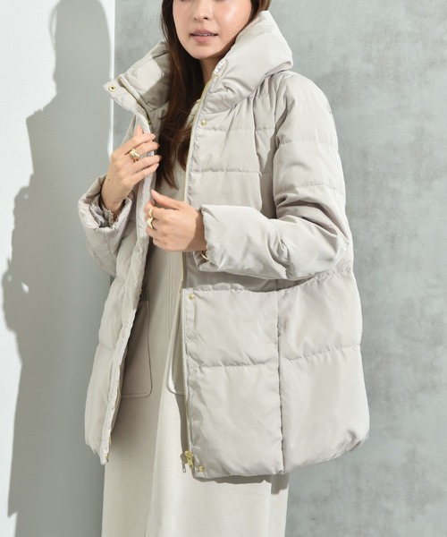 美品 スーパービューティー ダウンジャケット コート 40 オフホワイト