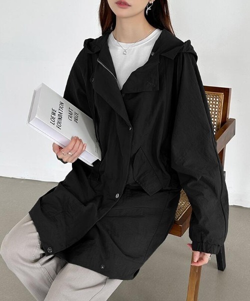 COCOMOMO マウンテンパーカー ウインドブレーカー フード付き