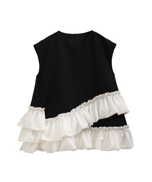 Fit more（フィットモア） アシンメトリーフリルトップス レディース
