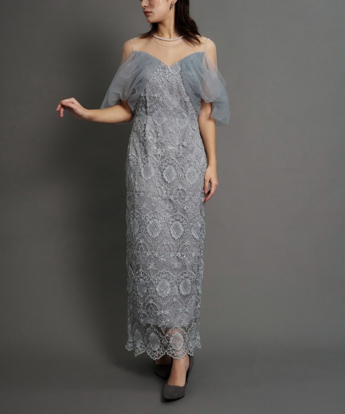 My shawty（マイシャウティー） ドレス offsholder lace dress