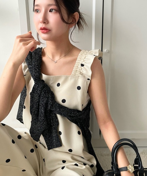 moment+ オールインワン ポルカドットオールインワン レディース