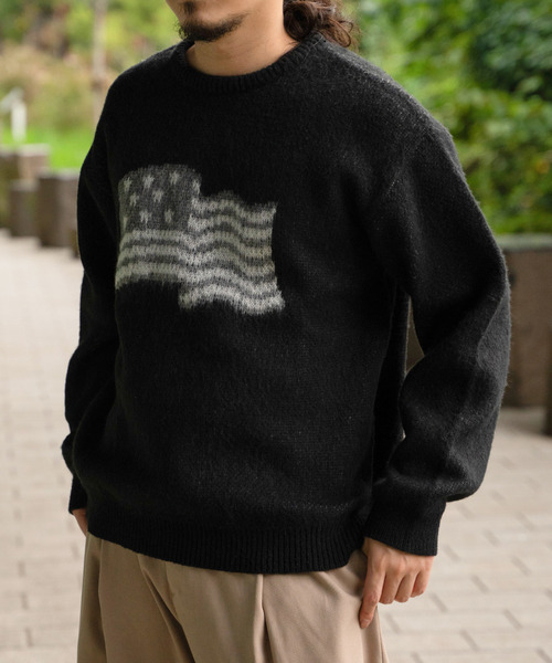 VENCE EXCHANGE セーター ニット グラフィックモヘアライクニット