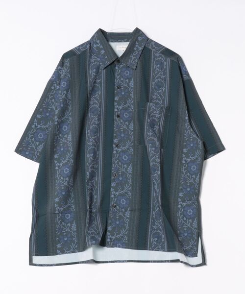 Nilway（ニルウェイ） シャツ オーバーサイズ花柄ドレープ 半袖 シャツ