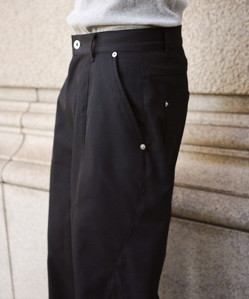 Camphor wood スラックス super wide baggy polyester slacks