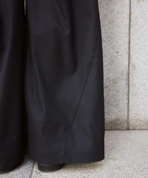 Camphor wood スラックス super wide baggy polyester slacks