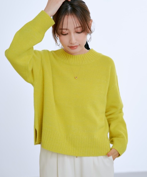 ニット セーター ウールカシミヤボトルネックニット 「低身長・小柄