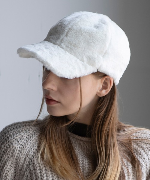 14+（イチヨンプラス） キャップ 帽子 ラビット風エコファーキャップ