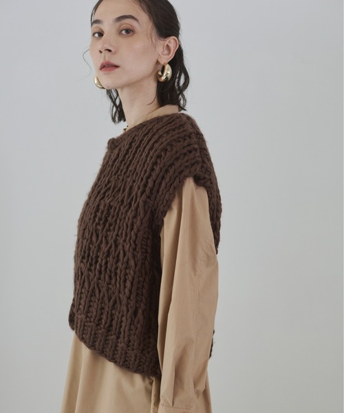 ANGIE ベスト ジレ ハンドニットベスト レディース : ZOZOTOWN Yahoo