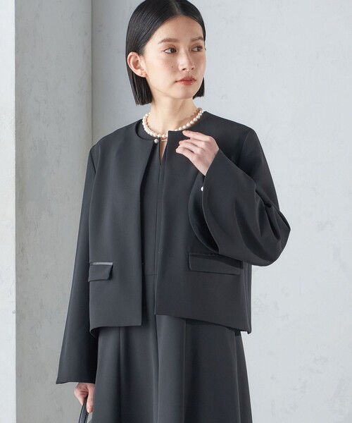 ships little black ジャケット ノーカラージャケット 「手洗い可能