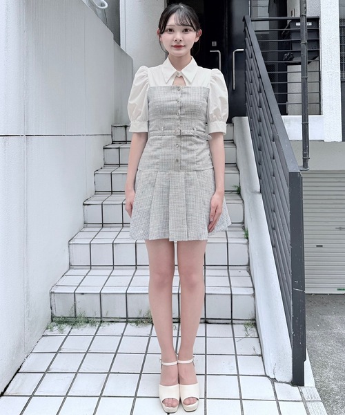 NOMAE（ノーマエ） ワンピース シャツドッキングプリーツミニ