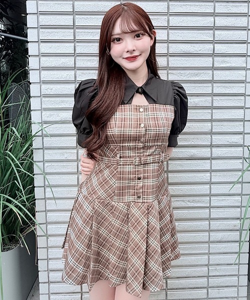 NOMAE（ノーマエ） ワンピース シャツドッキングプリーツミニ