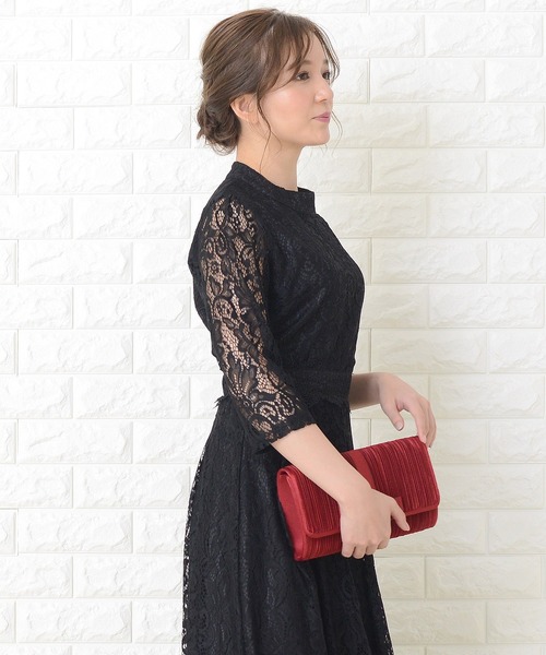 Lace Ladies（レースレディース） ドレス 花柄総レースロング丈フレア