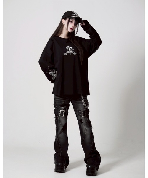 REFLEM（レフレム） tシャツ 「REFLEM/レフレム」クロス刺繍L/S Tee