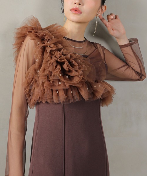 Kana ドレス パール フリル ビスチェ ワンピ 2点セット パーティー