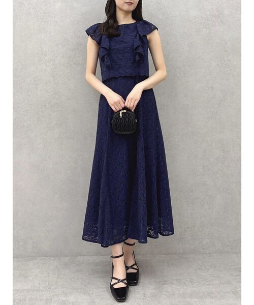 dazzlin（ダズリン） ドレス バックリボンパイピングレースドレス