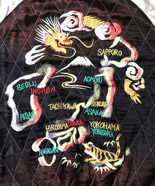 HOUSTON（ヒューストン） スカジャン ヴィンテージ加工スカジャン(MAP