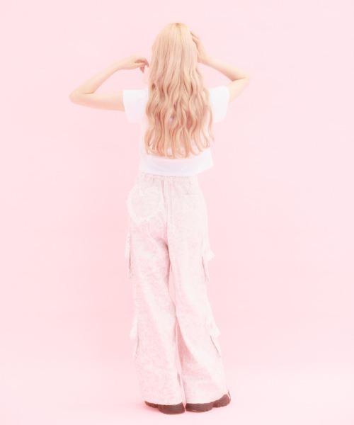 Fickle Bebe（フィクルベベ） パンツ レースフリルカーゴデニム