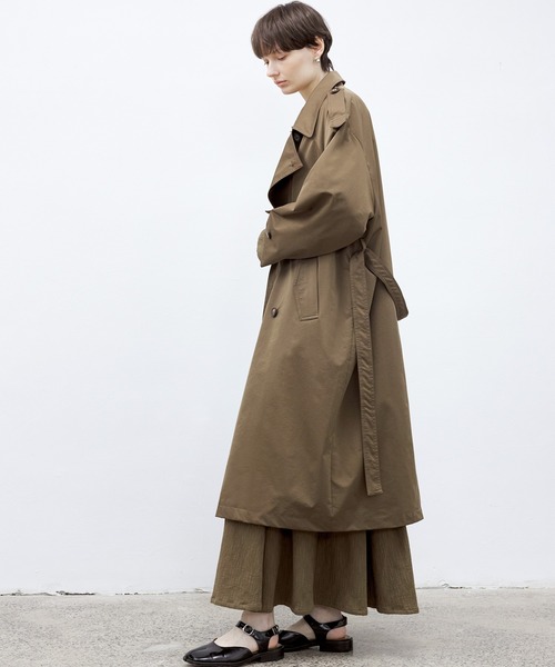 tageechita トレンチコート コート 「tageechita」ベルト付きダブル